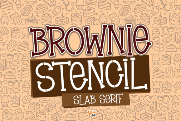 Brownie Stencil Font: A Quirky Slab Serif for Creative Makers