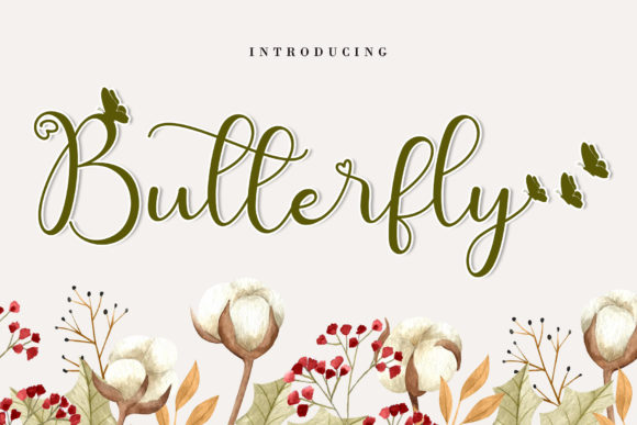 Cute Butterfly Font for Romantic and Handwritten Design Projects