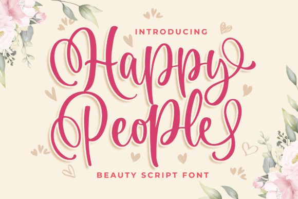 Happy People Typeface: Elevate Your Brand With Flowing Script Handwritten Fonts
